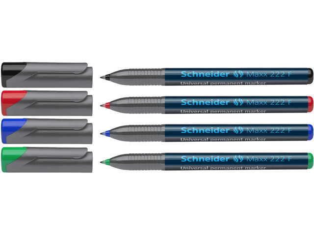 Universeller Marker Schneider Maxx 222 F Permanentetui mit 4 Stück sortiert