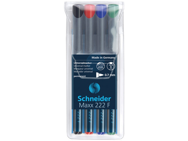 Universeller Marker Schneider Maxx 222 F Permanentetui mit 4 Stück sortiert