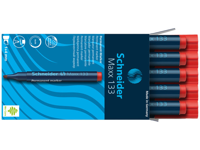 Marker Schneider Maxx 133 permanent beitelpunt rood