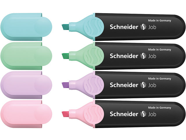 Tekstmarker Schneider Job pastelkleur ass. etui een 4e.