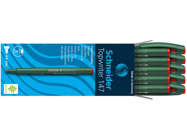 Vezelpen Schneider Topwriter 147 0,6 mm rood