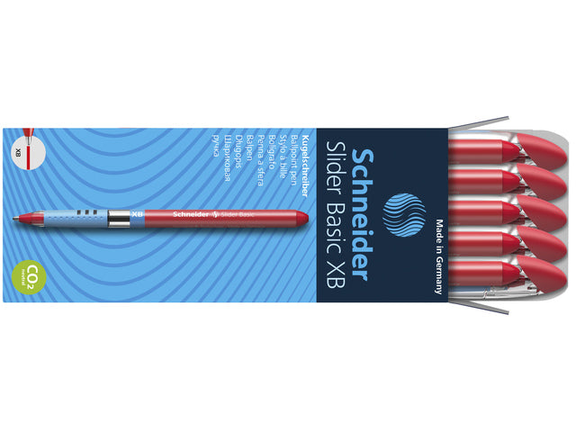Balpen Schneider Slider Basic XB 1,4mm kogelbreedte rot