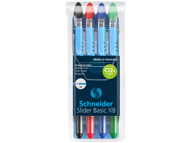 Balpen Schneider Slider Basic XB Etui mit 4 Stück und 1 gratis