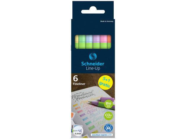 Fineliner Schneider Line-Up Pastel 0,4mm 5+1 gratis assortiment