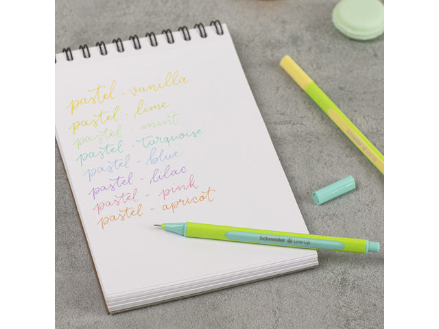 Fineliner Schneider Line-Up Pastel 0,4mm verstellbares Federmäppchen 8 Stück