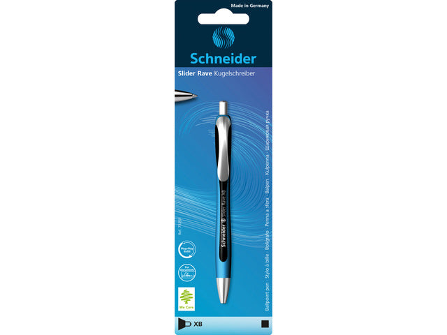 Balpen Schneider Rave XB zwart op blister