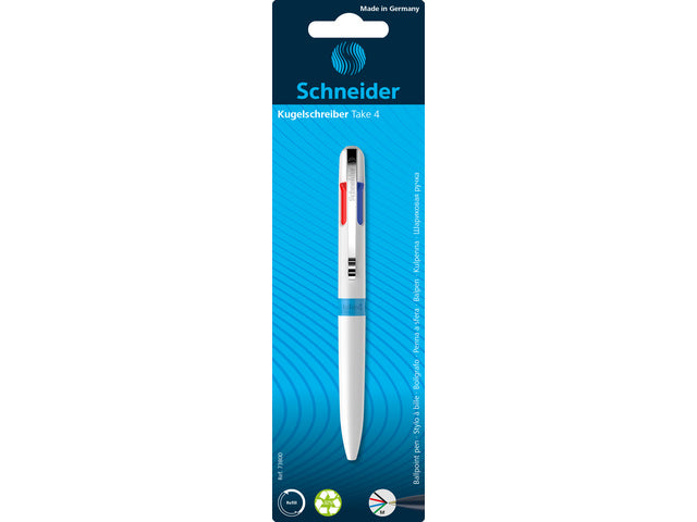 Balpen Schneider Take 4 op blister