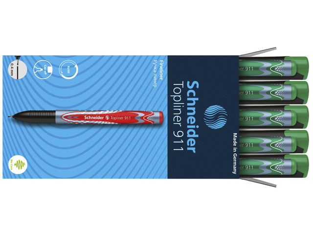 Fineliner Schneider Topliner 911 navulbaar groen