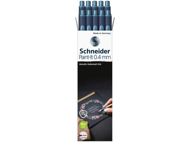 Metallic rollerball Schneider Paint-it 050 0,4mm polar bauw metallic
