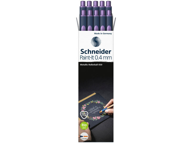 Metallic rollerball Schneider Paint-it 050 0,4mm mat paars metallic