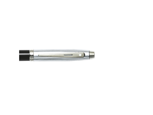 Vulpen SHEAFFER 100 E9313 M Glanzend zwarte cilinder geborsteld chroom kap vernikkeld