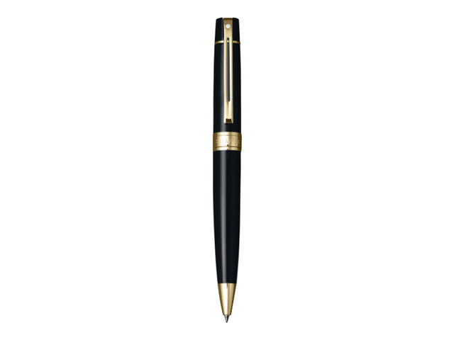 Balpen Giftset Sheaffer 300 Balpen Giftset SHEAFFER 300 G9325 Helder chroom goudkleur met lederen penetui