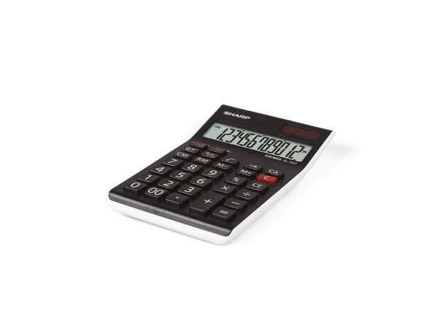 Taschenrechner Sharp EL124TWH schwarz-weiß, 12-stellig