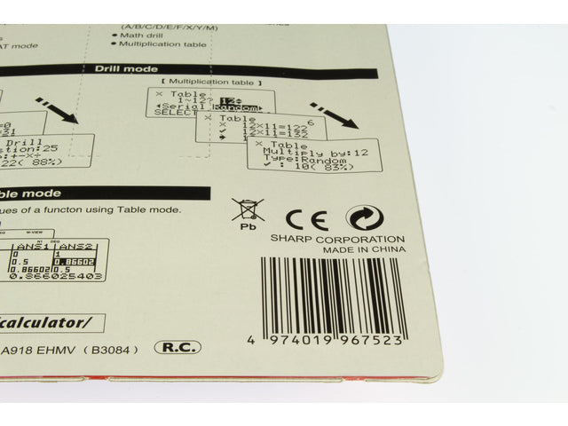 Rekenmachine Sharp ELW531TLBBK zwart wetenschappelijke schrijfweergave