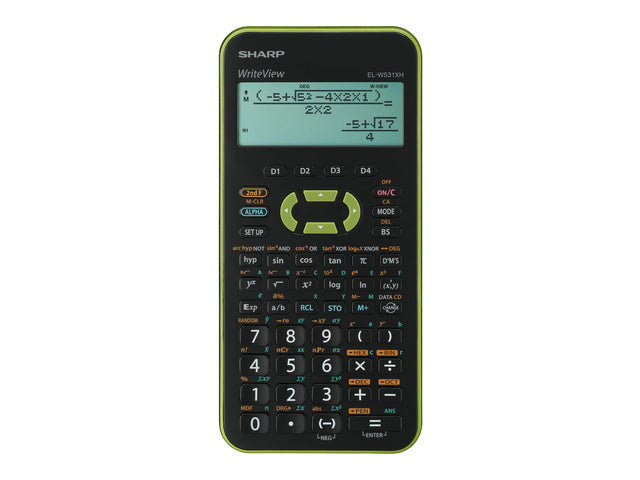 Rechner Sharp ELW531XHGR schwarz-grün wetenschappelijk Schreibansicht