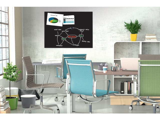 Glasmagnetbord Be!Board schwarz 1200x900x9mm inkl. 2 Magnete