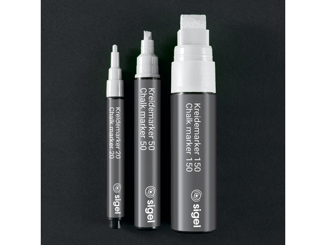 Krijtstift Sigel wit 1e pruik punt 5-15 mm