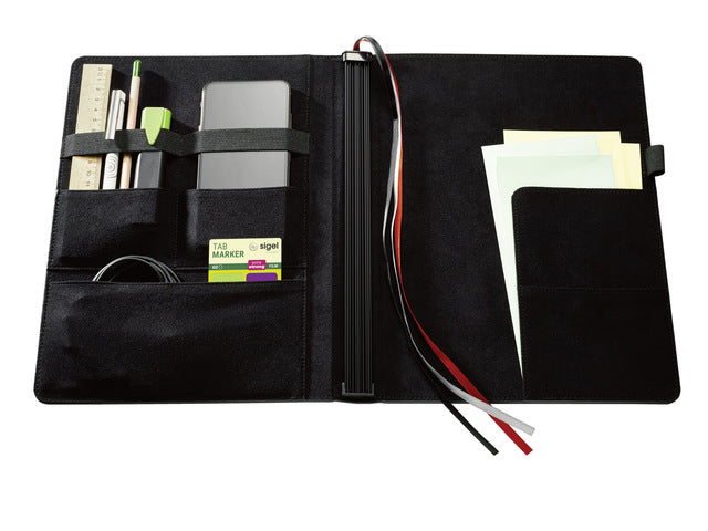 Business Organizer Conceptum Flex Kunstleer, A4, zwart, gevuld met schrift gelinieerd, to-do-list schrift en gespreksnotitiesschrift