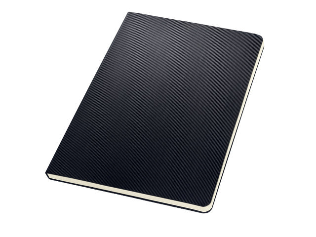 Schrijfblok Conceptum A5 zwart 5mm ruit softcover. 120 pagina's 80 grams chamoiskleurig papier. Ontmoet snelzak. 4-voudige perforatie, kopregel voor datum. PEFC-gecertificeerd.