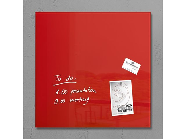 Glasmagnetbord Sigel Artverum 480x480x15mm rot