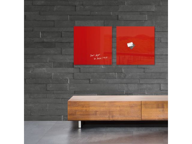 Glasmagnetbord Sigel Artverum 480x480x15mm rot