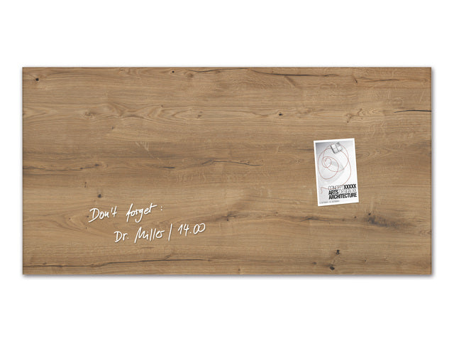 Glasmagnetbord Sigel Artverum 910x460x15mm Naturholz
