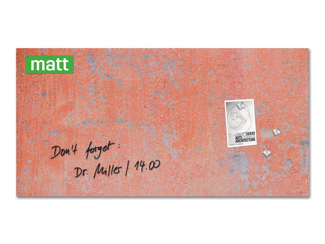 Glasmagnettafel Sigel Artverum Red Wall mat. 910x460x15 mm.