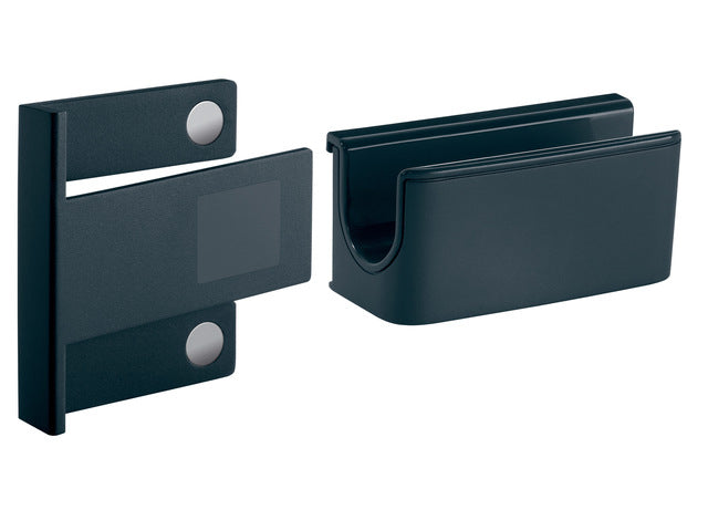 Stifthalter, anthrazit, inklusive magnetischem Clip zum Befestigen des Glas-Magnetbretts, Kunststoff, 75x37x35 mm, 1 St