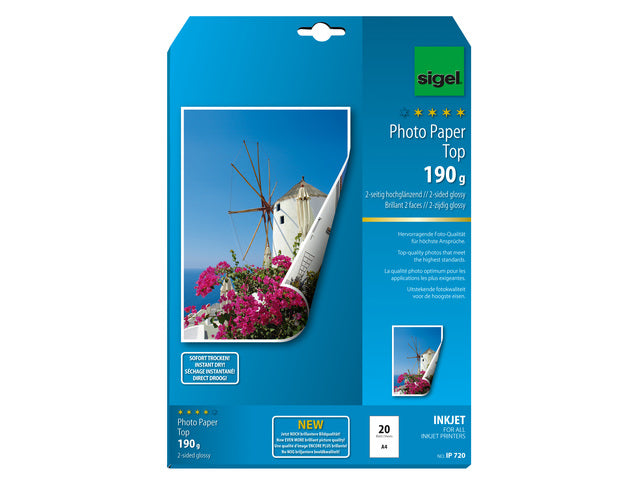 Inkjetpapier Sigel A4 190g Fotopapier, doppelseitig