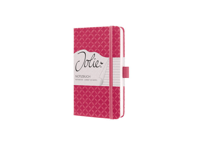 Benachrichtigungsbuch Sigel Jolie Flair A6 Hardcover geliniet Fuchsia rosa
