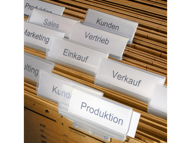 Insteeklabels Sigel für Hangmappen. 156 Stück. 60x21mm.