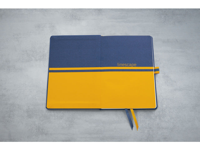 Benachrichtigungsbuch Linescape A5 blau gelinietes Hardcover