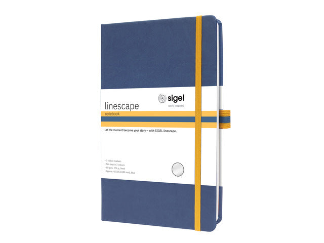 Benachrichtigungsbuch Linescape A5 blau gelinietes Hardcover
