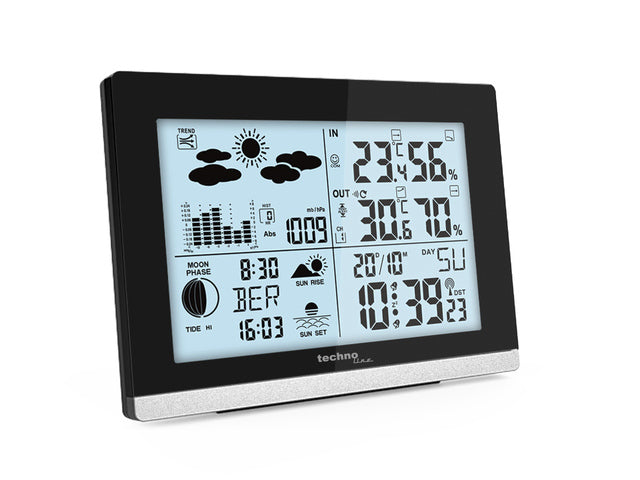 Weerstation Technoline WS 6762 158x113x40mm zwart/zilver met 1 buitensensor 30m