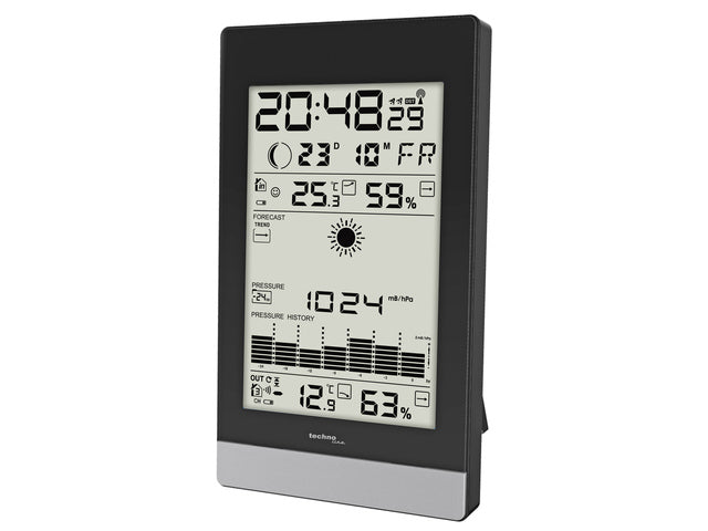 Weerstation Technoline WS 9050 108x184x28mm zwart/zilver met 1 buitensensor 60m
