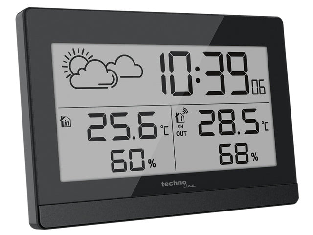 Weerstation Technoline WS 9252 140x100x47mm zwart met 1 buitensensor 50m